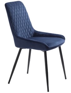 Modrá sametová jídelní židle Unique Furniture Milton