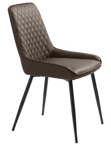 Tmavě hnědá koženková jídelní židle Unique Furniture Milton