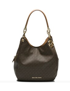 Michael Kors kabelka Lillie hobo logo brown hnědá