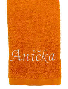 Domovi Malý oranžový ručník s vlastním textem 30 x 50 cm