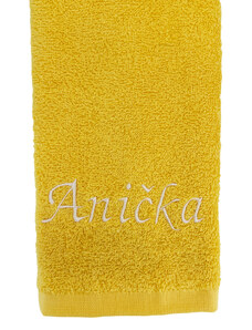 Domovi Malý žlutý ručník s vlastním textem 30 x 50 cm