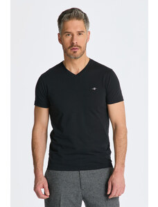 TRIČKO GANT SLIM SHIELD V-NECK T-SHIRT černá XS