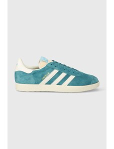 Semišové sneakers boty adidas Originals Gazelle zelená barva, IG1061