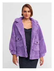 Dilvin 6821 Women Plush Coat Lilac