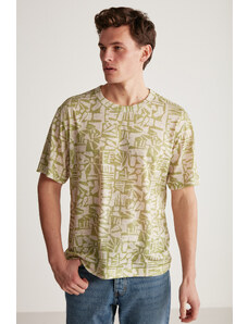GRIMELANGE Lucas Comfort Ecru / Patterned T-shirt