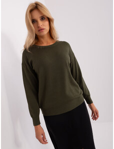 ITALY MODA TMAVÝ KHAKI BASIC SVETR --KHAKI