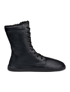 Ahinsa shoes Dámské barefoot zimní boty Jaya Winter na zip s černým kožíškem