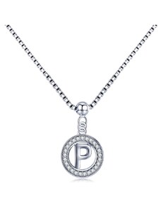 GRACE Silver Jewellery Stříbrný náhrdelník písmeno P - stříbro 925/1000