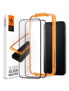 Ochranné tvrzené sklo na iPhone 15 PLUS - Spigen, AlignMaster FC (2ks s aplikátorem)