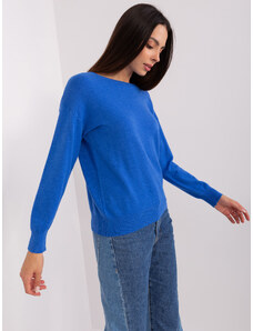 Fashionhunters Tmavě modrý klasický svetr s bavlnou