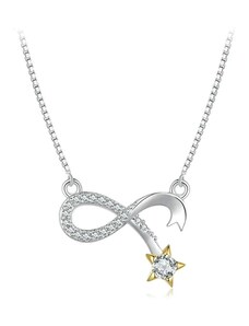 GRACE Silver Jewellery Stříbrný náhrdelník Padající hvězda - stříbro 925/1000, nekonečno