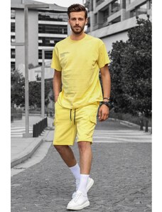 Madmext Oversized Men's Yellow Shorts Set 5391