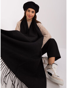 Fashionhunters Černý jednobarevný dámský šátek