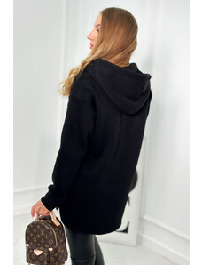 K-Fashion Izolovaná bavlněná mikina s ozdobnými knoflíky černý