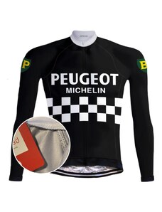 REDTED Peugeot Vintage Cyklistický dres - REDTED – Černá