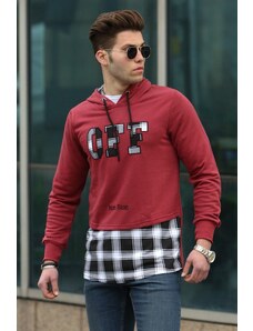 Madmext Maroon Hooded Sweatshirt 2655