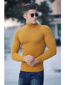 Madmext Men's Yellow Turtleneck Sweater 4352