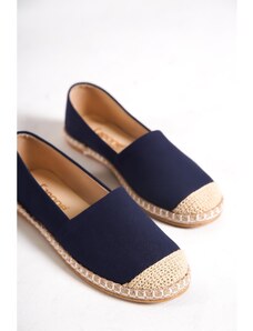 Capone Outfitters Capone Linen Navy Blue Women's Espadrille
