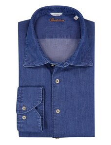 Stenströms, džínová košile v decentně sepraném vzhledu modrá