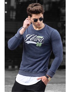 Madmext Men's Printed Navy Sweatshirt 4375