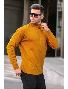 Madmext Light Mustard Turtleneck Men's Knitwear Sweater 6301