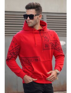 Madmext Red Printed Men's Sweatshirt 5299