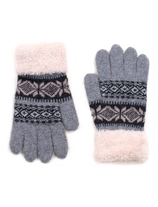 Art of Polo Šedé teplé rukavice se vzorem