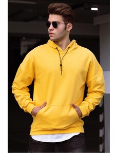 Madmext Men's Basic Yellow Hoodie & Sweatshirt 4764