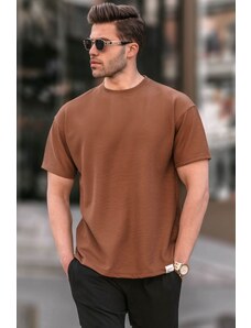 Madmext Men's Brown Regular Fit Basic T-Shirt 6099