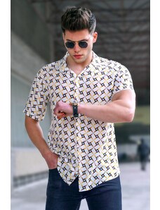 Madmext Yellow Patterned Shirt 5537