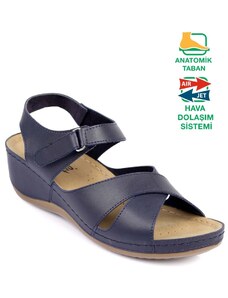 Capone Outfitters Capone Z6312 Womens Navy Comfort Anatomic Sandals