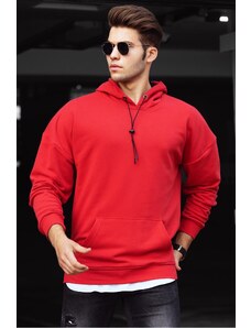 Madmext Basic Red Men's Hooded Sweatshirt 4764