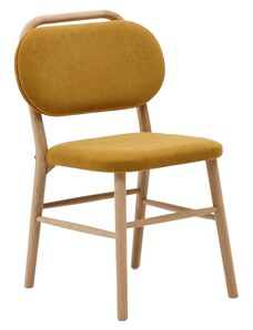Hořčicově žlutá čalouněná jídelní židle Kave Home Helda