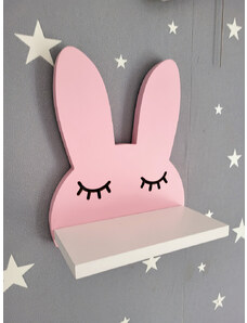 Polička růžový králíček - 27 x 31,5 cm