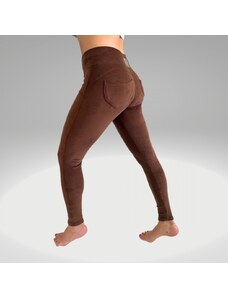 Legíny Push up brown Velur Yastraby