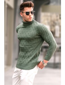 Madmext Light Khaki Turtleneck Knitwear Sweater 5759
