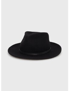 Vlněný klobouk Coccinelle černá barva, vlněný