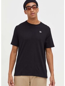 Bavlněné tričko New Era černá barva