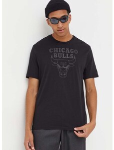Bavlněné tričko New Era černá barva, s potiskem, CHICAGO BULLS