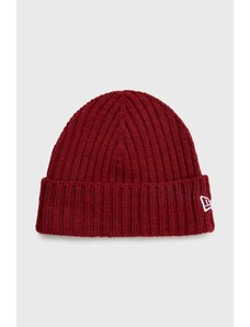 Čepice New Era Cuff Beanie vínová barva, 60364239