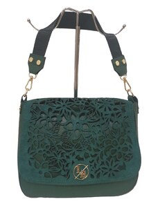 Luxusní zelená perforovaná kabelka Laura Biaggi