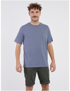 Modré pánské žíhané basic tričko Jack & Jones Organic - Pánské
