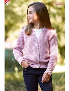 Dívčí svetr propínací růžový Jomar 905 122 - 152