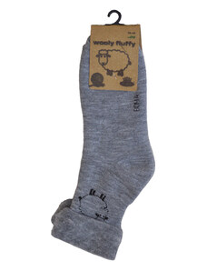 Komfortní ponožky z ovčí vlny - VOXX Woody fluffy světle šedá