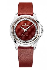 Stříbrné pánské hodinky Venezianico s koženým páskem Redentore Porpora 1121512 36MM