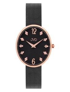 JVD Dámské oválné černé rose gold náramkové hodinky JVD J4194.3
