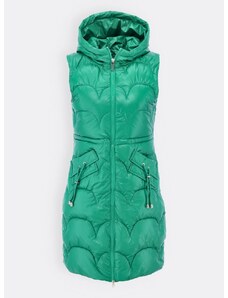 MODOVO Dámská prošívaná vesta s kapucí zelená