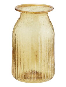 Madam Stoltz Váza z recyklovaného skla Yellow 13 cm