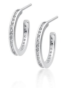 Šperky LAFIRA Style Lafira stříbrné náušnice Kruhy Crystal Z1698