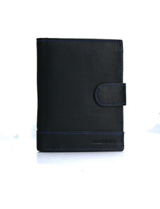 Bellugio Pánská kožená peněženka Timotej černá/modra